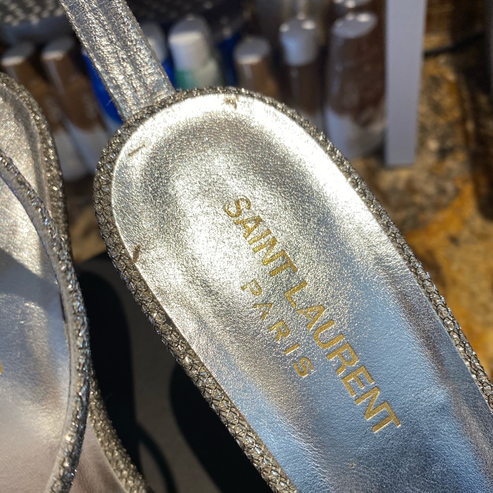 Authentic Saint Laurent Glitter Strap Sandals - Picture 7 of 8